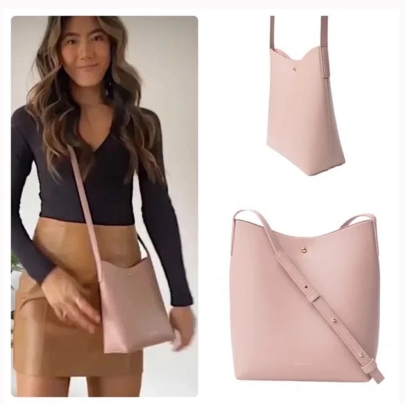 SAMARA Medium Vegan Leather Shoulder Crossbody Bag Peony Pink New W/O Tags - Picture 4 of 11